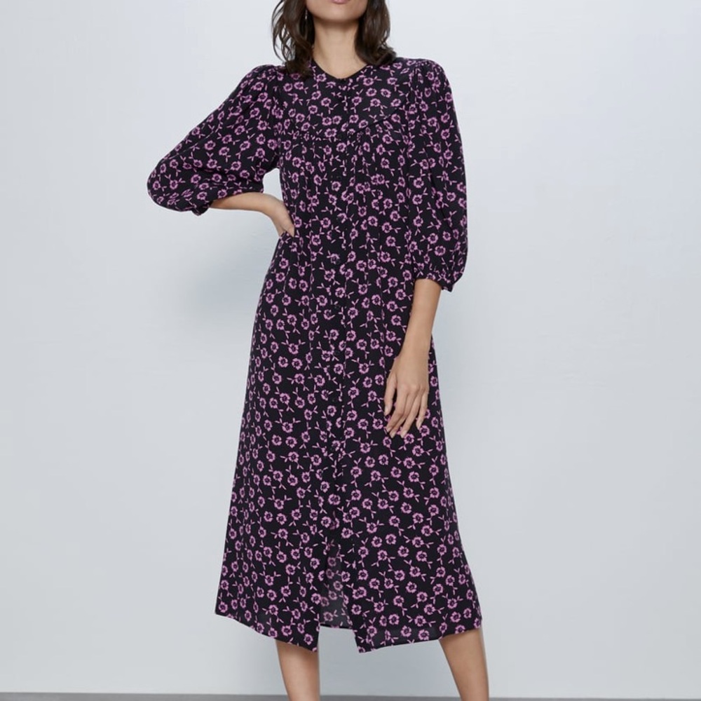 Zara Printed Midi Dress